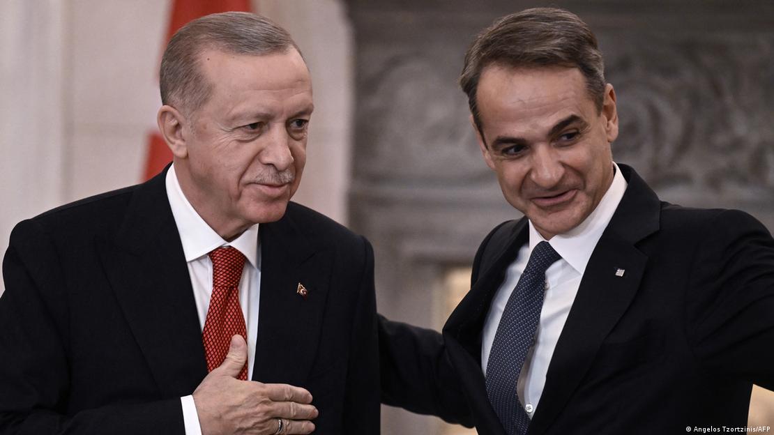 Cumhurbaşkanı Recep Tayyip Erdoğan ve Yunanistan Başbakarıı Kiryakos Mitsotakis.